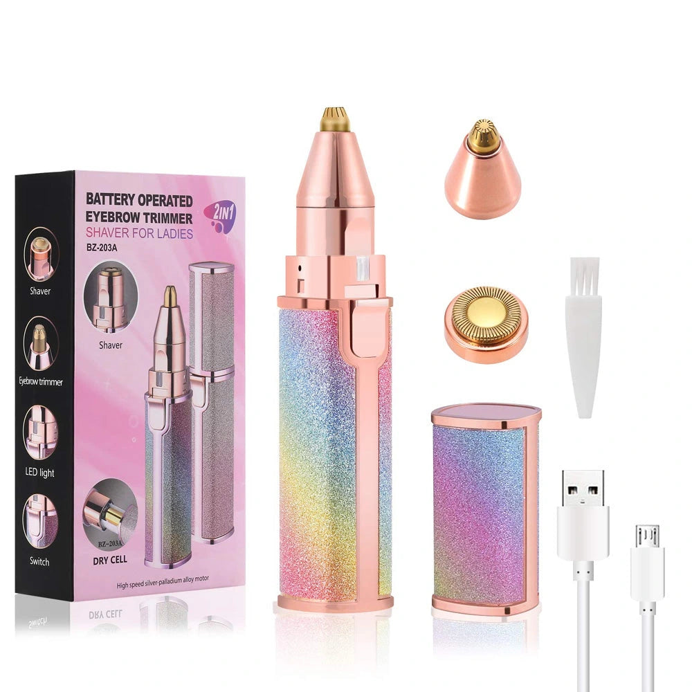 2 In 1 Rechargeable Electric Eyebrow Trimmer And Hair Removal