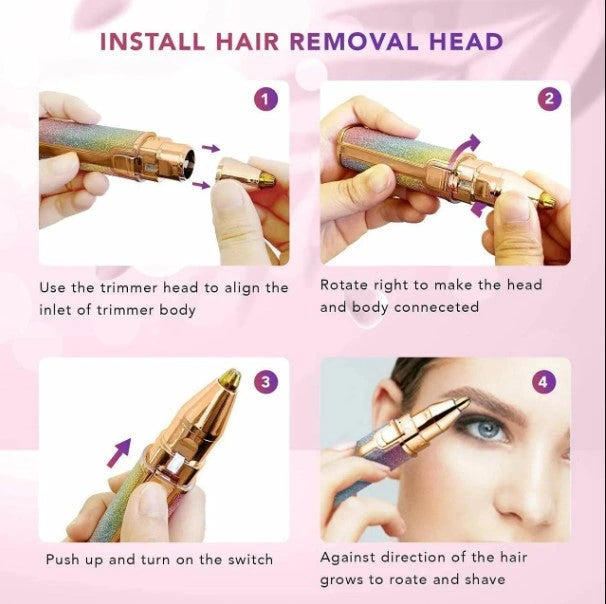 2 In 1 Rechargeable Electric Eyebrow Trimmer And Hair Removal